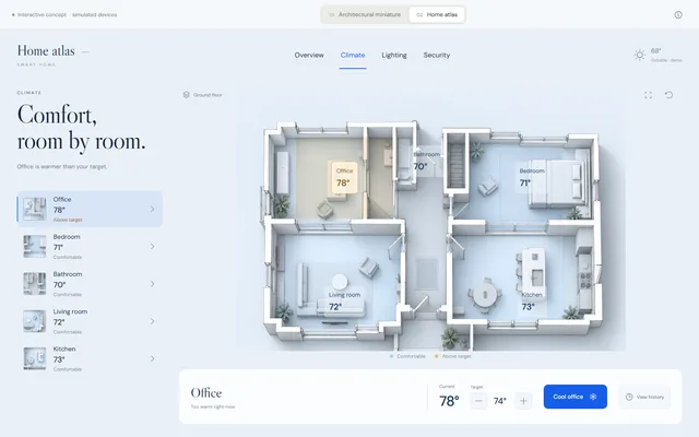 Mockup 5 · Atlas, another session's concept, a generic house
